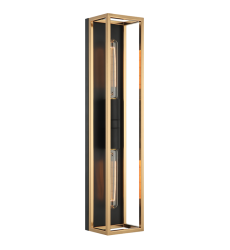 2 x 10W LED Medium Base-E26 120V Black + Aged Gold Brass Metal Wall Sconce (S15122BKAG) - Matteo 2 x 10W LED Medium Base-E26 120V Black + Aged Gold Brass Metal Wall Sconce (S15122BKAG) - Matteo