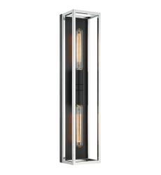 2 x 10W LED Medium Base-E26 120V Black + Chrome Metal Wall Sconce (S15122BKCH) - Matteo 2 x 10W LED Medium Base-E26 120V Black + Chrome Metal Wall Sconce (S15122BKCH) - Matteo
