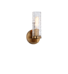  60 Watt Candelabra E12  Aged Gold Brass Metal Wall Sconce (W32101AG) - Matteo