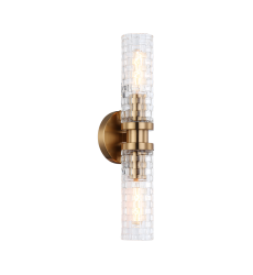  60 Watt Candelabra E12  Aged Gold Brass Metal Wall Sconce (W32112AG) - Matteo