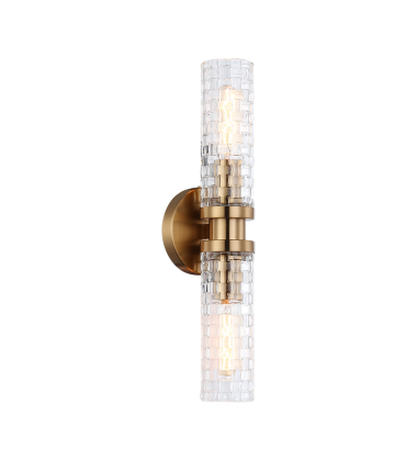  60 Watt Candelabra E12  Aged Gold Brass Metal Wall Sconce (W32112AG) - Matteo