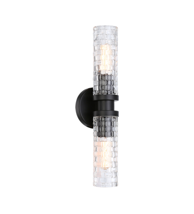  60 Watt Candelabra E12  Black Metal Wall Sconce (W32112BK) - Matteo