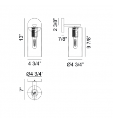  40W Medium Base Matte Black Metal Wall Sconce (W32501MB) - Matteo