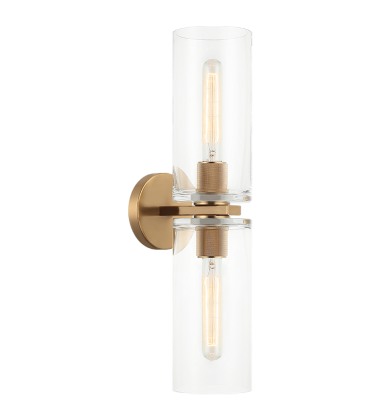  40W Medium Base Aged Gold Brass Metal Wall Sconce (W32512AG) - Matteo