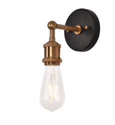  60 Watt Medium E26  Aged Gold Brass Metal Wall Sconce (W46100AG) - Matteo