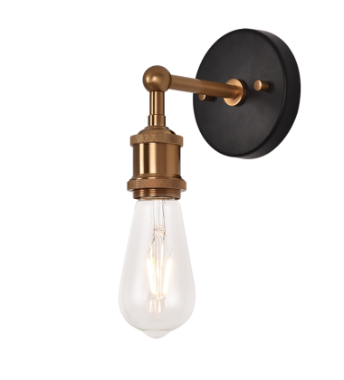  60 Watt Medium E26  Aged Gold Brass Metal Wall Sconce (W46100AG) - Matteo
