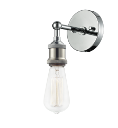  60 Watt Medium E26  Chrome Metal Wall Sconce (W46100CH) - Matteo