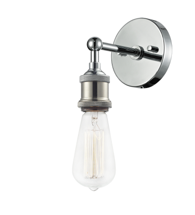 60 Watt Medium E26  Chrome Metal Wall Sconce (W46100CH) - Matteo