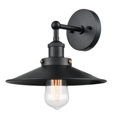  60 Watt Medium E26  Black Metal Wall Sconce (W46111BKBK) - Matteo