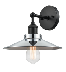  60 Watt Medium E26  Black Metal Wall Sconce (W46111BKCH) - Matteo