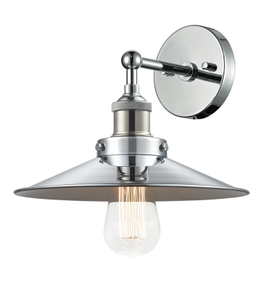  60 Watt Medium E26  Chrome Metal Wall Sconce (W46111CHCH) - Matteo