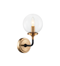 40 Watt Candelabra Aged Gold Brass Metal Wall Sconce (W58201AGCL) - Matteo 40 Watt Candelabra Aged Gold Brass Metal Wall Sconce (W58201AGCL) - Matteo