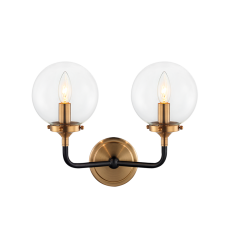 40 Watt Candelabra Aged Gold Brass Metal Wall Sconce (W58202AGCL) - Matteo 40 Watt Candelabra Aged Gold Brass Metal Wall Sconce (W58202AGCL) - Matteo