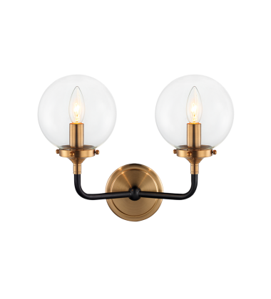 40 Watt Candelabra Aged Gold Brass Metal Wall Sconce (W58202AGCL) - Matteo 40 Watt Candelabra Aged Gold Brass Metal Wall Sconce (W58202AGCL) - Matteo