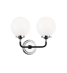 40 Watt Candelabra Black & Chrome Metal Wall Sconce (W58202CHOP) - Matteo 40 Watt Candelabra Black & Chrome Metal Wall Sconce (W58202CHOP) - Matteo