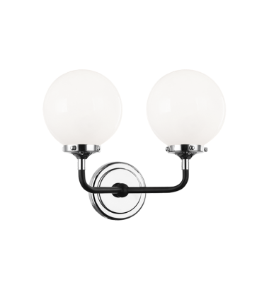 40 Watt Candelabra Black & Chrome Metal Wall Sconce (W58202CHOP) - Matteo 40 Watt Candelabra Black & Chrome Metal Wall Sconce (W58202CHOP) - Matteo