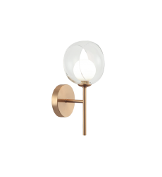  5W LED G9 Aged Gold Brass Metal Wall Sconce (W60601AGCL) - Matteo