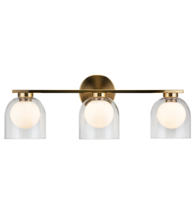 3 x 5W G9 120V Aged Gold Brass Metal Wall Sconce (W60703AGCL) - Matteo 3 x 5W G9 120V Aged Gold Brass Metal Wall Sconce (W60703AGCL) - Matteo