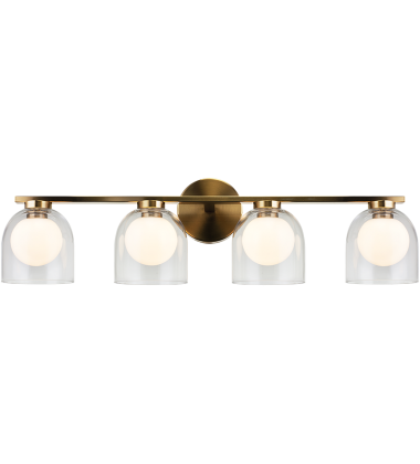 4 x 5W G9 120V Aged Gold Brass Metal Wall Sconce (W60704AGCL) - Matteo 4 x 5W G9 120V Aged Gold Brass Metal Wall Sconce (W60704AGCL) - Matteo