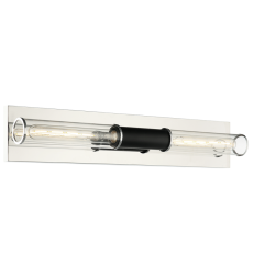  40 Watt Medium E26  Matte Black + Chrome Metal Wall Sconce (W61202MBCH) - Matteo