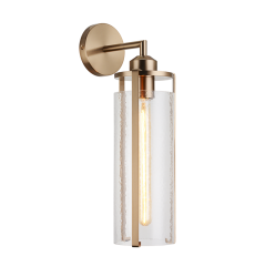  40 Watt Medium E26  Aged Gold Brass Metal Wall Sconce (W62201AG) - Matteo