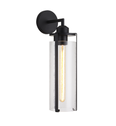  40 Watt Medium E26  Black Metal Wall Sconce (W62201BK) - Matteo