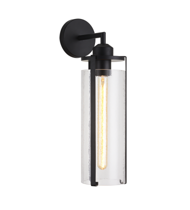  40 Watt Medium E26  Black Metal Wall Sconce (W62201BK) - Matteo