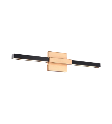  9 Watt LED Matte Black & Aged Gold Brass Metal Wall Sconce (W64721MBAG) - Matteo