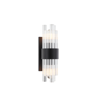   Matte Black Metal Wall Sconce (W66902MB) - Matteo
