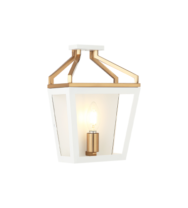 1 x 60W Medium Base-E26 120V? White + Aged Gold Brass Metal Wall Sconce (W67011WHAG) - Matteo 1 x 60W Medium Base-E26 120V? White + Aged Gold Brass Metal Wall Sconce (W67011WHAG) - Matteo