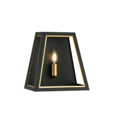  60W Candelabra Base Matte Black + Aged Gold Brass Metal Wall Sconce (W72101MBAG) - Matteo