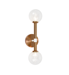 25 Watt Candelabra E12 Aged Gold Brass Metal Wall Sconce (W75302AGCL) - Matteo 25 Watt Candelabra E12 Aged Gold Brass Metal Wall Sconce (W75302AGCL) - Matteo