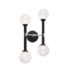 25 Watt Candelabra E12 Black Metal Wall Sconce (W75304BKCL) - Matteo 25 Watt Candelabra E12 Black Metal Wall Sconce (W75304BKCL) - Matteo