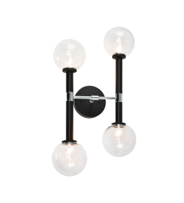 25 Watt Candelabra E12 Black Metal Wall Sconce (W75304BKCL) - Matteo 25 Watt Candelabra E12 Black Metal Wall Sconce (W75304BKCL) - Matteo