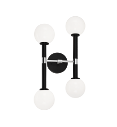 25 Watt Candelabra E12 Black Metal Wall Sconce (W75304BKOP) - Matteo 25 Watt Candelabra E12 Black Metal Wall Sconce (W75304BKOP) - Matteo
