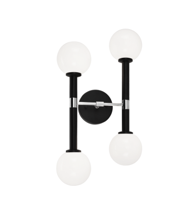 25 Watt Candelabra E12 Black Metal Wall Sconce (W75304BKOP) - Matteo 25 Watt Candelabra E12 Black Metal Wall Sconce (W75304BKOP) - Matteo