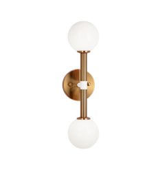 25 Watt Candelabra E12 Aged Gold Brass Metal Wall Sconce (W75312AGOP) - Matteo 25 Watt Candelabra E12 Aged Gold Brass Metal Wall Sconce (W75312AGOP) - Matteo