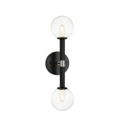 25 Watt Candelabra E12 Black Metal Wall Sconce (W75312BKCL) - Matteo 25 Watt Candelabra E12 Black Metal Wall Sconce (W75312BKCL) - Matteo