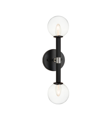 25 Watt Candelabra E12 Black Metal Wall Sconce (W75312BKCL) - Matteo 25 Watt Candelabra E12 Black Metal Wall Sconce (W75312BKCL) - Matteo