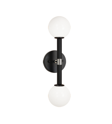  25 Watt Candelabra E12  Black Metal Wall Sconce (W75312BKOP) - Matteo