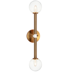 25 Watt Candelabra E12 Aged Gold Brass Metal Wall Sconce (W75322AGCL) - Matteo 25 Watt Candelabra E12 Aged Gold Brass Metal Wall Sconce (W75322AGCL) - Matteo