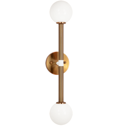  25 Watt Candelabra E12  Aged Gold Brass Metal Wall Sconce (W75322AGOP) - Matteo