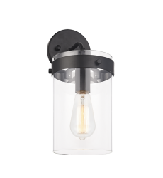  60 Watt Medium E26  Black Metal Wall Sconce (W78401BK) - Matteo