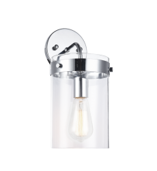  60 Watt Medium E26  Chrome Metal Wall Sconce (W78401CH) - Matteo