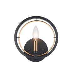 40 Watt Candelabra E12 Black Metal Wall Sconce (W78601BK) - Matteo 40 Watt Candelabra E12 Black Metal Wall Sconce (W78601BK) - Matteo