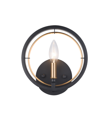  40 Watt Candelabra E12  Black Metal Wall Sconce (W78601BK) - Matteo