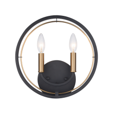 40 Watt Candelabra E12 Black Metal Wall Sconce (W78602BK) - Matteo 40 Watt Candelabra E12 Black Metal Wall Sconce (W78602BK) - Matteo