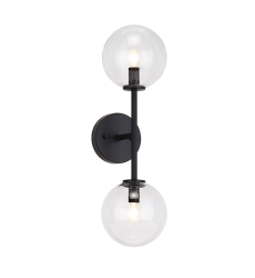 40 Watt Candelabra E12 Metal Wall Sconce (W81702BKCL) - Matteo 40 Watt Candelabra E12 Metal Wall Sconce (W81702BKCL) - Matteo