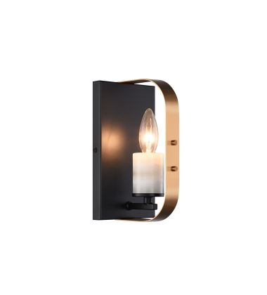  Crandle Wall Sconce(W82901BKAG)-Matteo