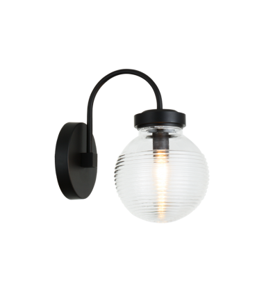   Matte Black Metal Wall Sconce (W84001MBCL) - Matteo